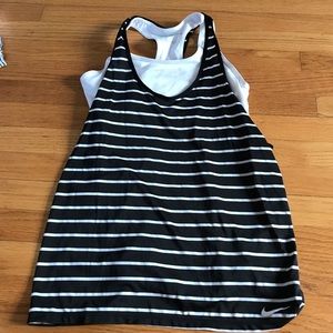 Nike built in sports bra striped workout tank